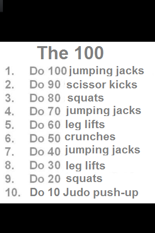The 100 workout, judo,bjj