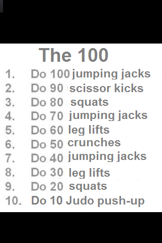 The 100 workout, judo,bjj,training